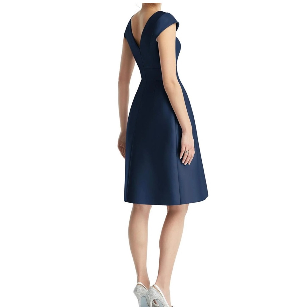 Alfred Sung Satin Navy Dress - Picture 8 of 8